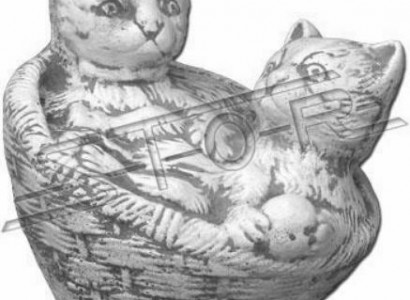Garden decoration cat terrace stone figures figurine decor statue sculpture 494